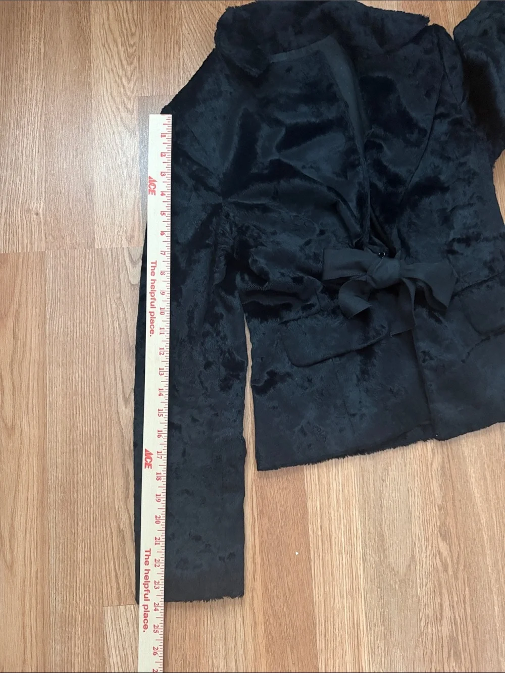 Club Monaco Black Faux Fur Tie-Waist Jacket